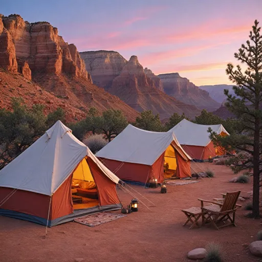 Luxury camping experiences near the Grand Canyon: glamping, canvas tents, and private escapes