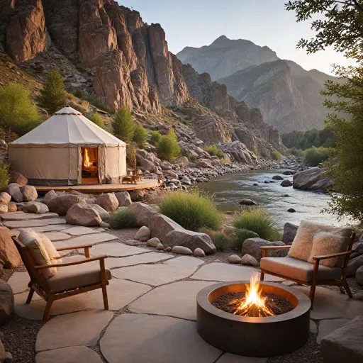 Royal gorge yurts for refined riverside adventure stays