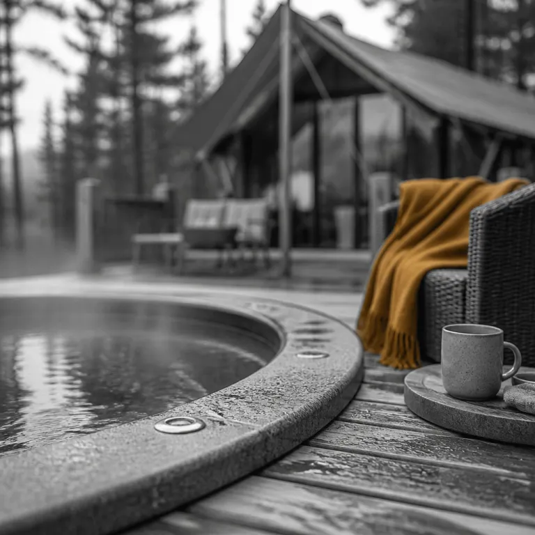 Elegant cabins with private jacuzzis for a refined glamping escape