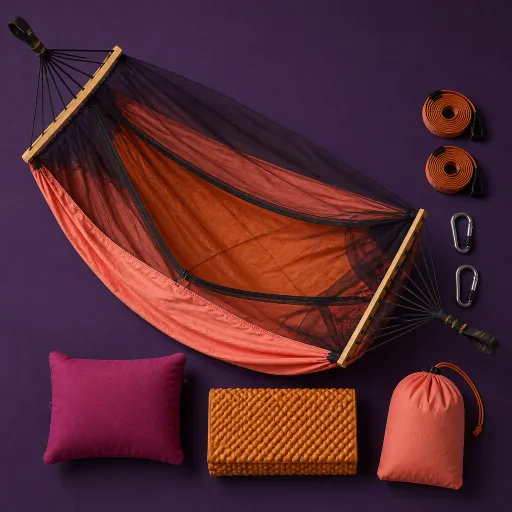 Elevated elegance for campers: refined stays featuring a camping hammock with mosquito net